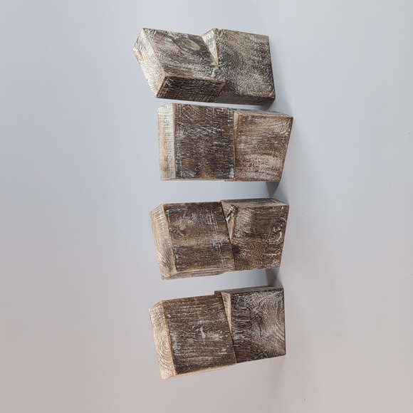 Rustic style wooden Noël sign blocs set of 2 - Picture 5 of 7